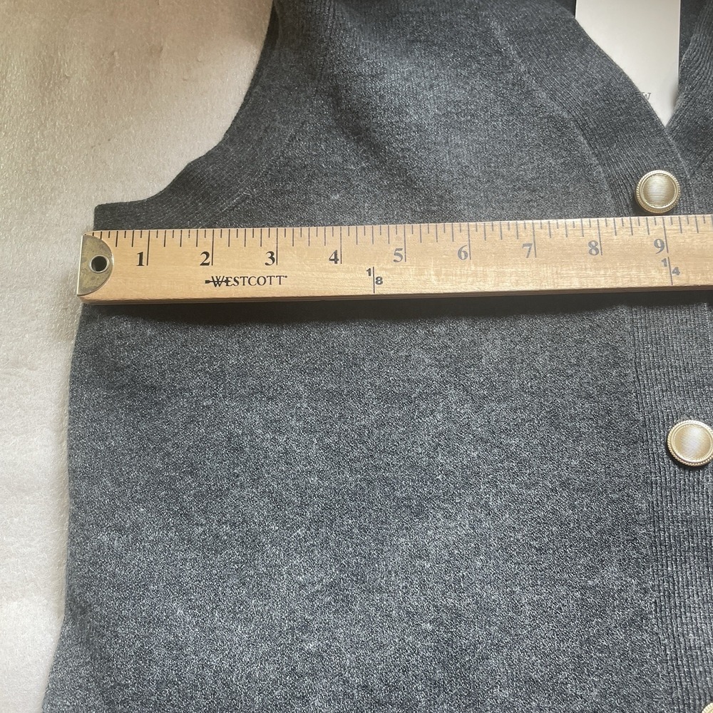 A New Day‎ Button Up Sweater Vest Women XL Charcoal Gray Sleeveless Knit Top - Picture 5 of 10
